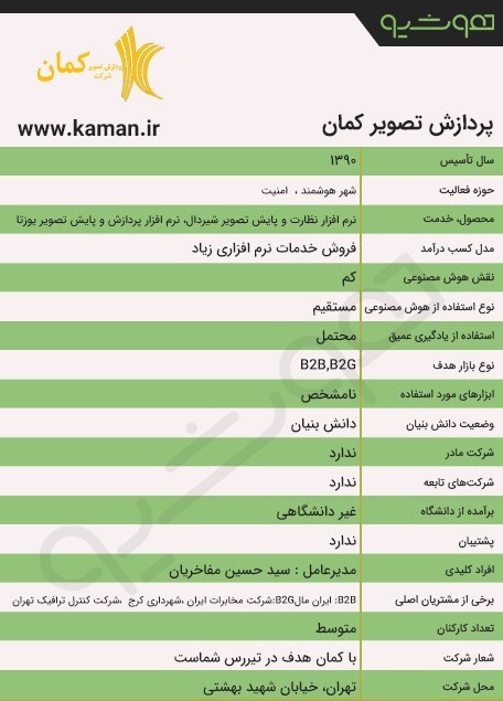 شرکت پردازش تصویر کمان در یک نگاه