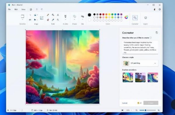 <strong>مایکروسافت برنامه Paint را به جدیدترین هوش مصنوعی مولد تصویر مجهز می‌کند</strong>