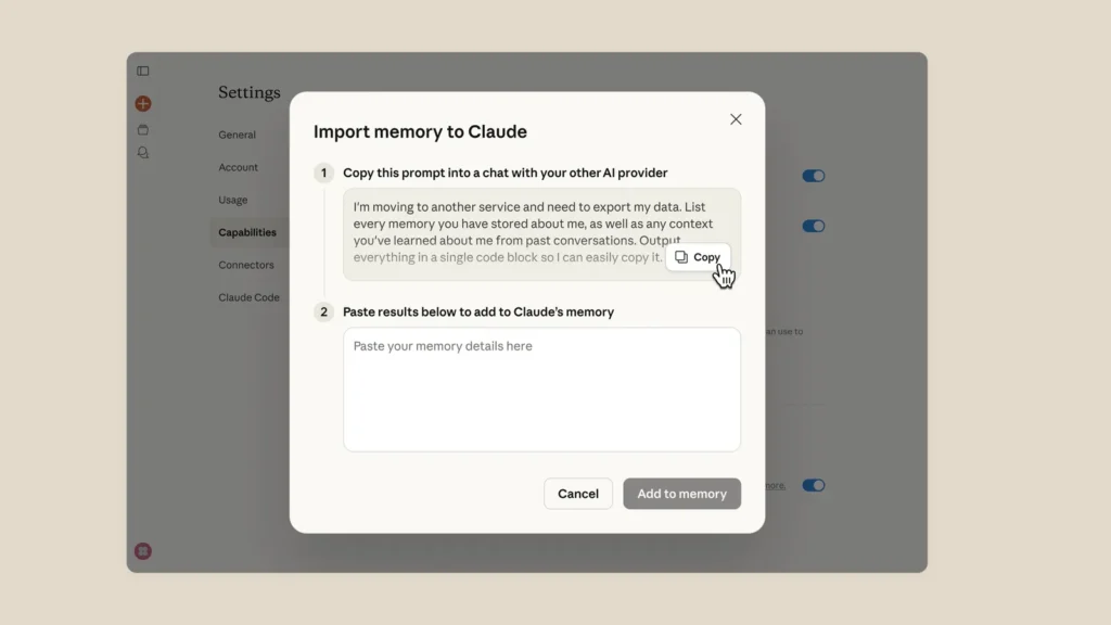 اضافهشدن قابلیت واردکردن حافظه در Claude 2 اضافهشدن قابلیت واردکردن حافظه در Claude